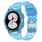 For Samsung Galaxy Watch4 44mm Silicone Integrated Watch Band(Transparent Blue) - 1