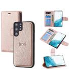 For Samsung Galaxy S22+ 5G Litchi Texture Magnetic Detachable Wallet Leather Phone Case(Rose Gold) - 1