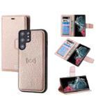 For Samsung Galaxy S22 Ultra 5G Litchi Texture Magnetic Detachable Wallet Leather Phone Case(Rose Gold) - 1