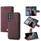 For Samsung Galaxy S22 Ultra 5G Litchi Texture Magnetic Detachable Wallet Leather Phone Case(Purple) - 1