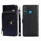 For Infinix Hot 8/Hot 8 Lite/X650/X650B/Tecon Camon 12 Zipper Bag Leather Phone Case(Black) - 1