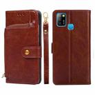 For Infinix Hot 10 Lite/Smart 5 Zipper Bag Leather Phone Case(Brown) - 1