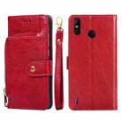 For Infinix Smart 4/X653 Zipper Bag Leather Phone Case(Red) - 1