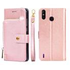 For Infinix Smart 4/X653 Zipper Bag Leather Phone Case(Rose Gold) - 1