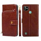 For Infinix Smart HD 2021/X612 Zipper Bag Leather Phone Case(Brown) - 1