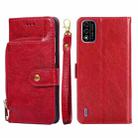 For Itel A48 Zipper Bag Leather Phone Case(Red) - 1