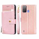 For Itel Vision 1 Pro Zipper Bag Leather Phone Case(Rose Gold) - 1