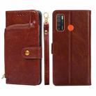 For Tecno Camon 15/CD7/Camon 15 Air/Spark 5/Spark 5 Pro Zipper Bag Leather Phone Case(Brown) - 1