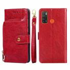 For Tecno Camon 15/CD7/Camon 15 Air/Spark 5/Spark 5 Pro Zipper Bag Leather Phone Case(Red) - 1