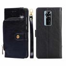 For Tecno Phantom X Zipper Bag Leather Phone Case(Black) - 1