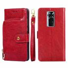 For Tecno Phantom X Zipper Bag Leather Phone Case(Red) - 1