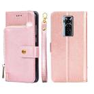 For Tecno Phantom X Zipper Bag Leather Phone Case(Rose Gold) - 1