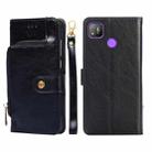 For Tecno Pop 4 Zipper Bag Leather Phone Case(Black) - 1