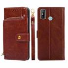 For Tecno Spark 6 GO Zipper Bag Leather Phone Case(Brown) - 1