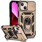 For iPhone 14 Plus Sliding Camshield Holder Phone Case (Gold) - 1