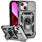 For iPhone 14 Plus Sliding Camshield Holder Phone Case (Silver) - 1