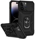 For iPhone 14 Pro Sliding Camshield Holder Phone Case(Black) - 1