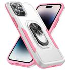 For iPhone 14 Pro Ring Kickstand Heavy Duty Shockproof Phone Case(White) - 1