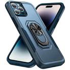 For iPhone 14 Pro Ring Kickstand Heavy Duty Shockproof Phone Case(Blue) - 1