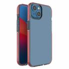 For iPhone 14 Two-color Transparent TPU Phone Case (Red) - 1