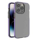 For iPhone 14 Pro Max Two-color Transparent TPU Phone Case (Purple) - 1
