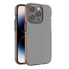 For iPhone 14 Pro Max Two-color Transparent TPU Phone Case (Red) - 1