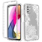 For Motorola Moto G Stylus 2021 PC + TPU Transparent Painted Phone Case(White Flower) - 1