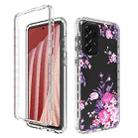 For Samsung Galaxy A73 Transparent Painted Phone Case(Pink Flower) - 1