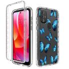 For Motorola Moto G Power 2022 Transparent Painted Phone Case(Blue Butterflies) - 1