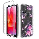 For Motorola Moto G Power 2022 Transparent Painted Phone Case(Pink Flower) - 1