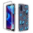 For Motorola G Pure 2021 Transparent Painted Phone Case(Blue Butterflies) - 1