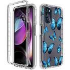 For Motorola Moto G 5G (2022) Transparent Painted Phone Case(Blue Butterflies) - 1