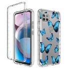 For Motorola One 5G Ace Transparent Painted Phone Case(Blue Butterflies) - 1