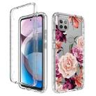 For Motorola One 5G Ace Transparent Painted Phone Case(Purple Floral) - 1