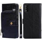 For TCL 30T/T603DL Zipper Bag Leather Phone Case(Black) - 1