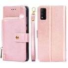 For TCL 30T/T603DL Zipper Bag Leather Phone Case(Rose Gold) - 1