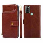 For Blackview A70 Zipper Bag Leather Phone Case(Brown) - 1