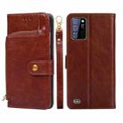 For OUKITEL C25 Zipper Bag Leather Phone Case(Brown) - 1