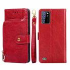 For OUKITEL C25 Zipper Bag Leather Phone Case(Red) - 1