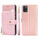 For UMIDIGI A11 Zipper Bag Leather Phone Case(Rose Gold) - 1