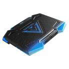 5 Fan 2 USB Lifting Folding Laptop Cooling Stand(Black Blue) - 1