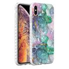 For iPhone XS Max 2.0mm Airbag Shockproof TPU Phone Case(Ink Green Marble) - 1