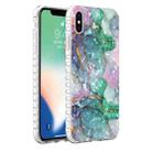 For iPhone X / XS 2.0mm Airbag Shockproof TPU Phone Case(Ink Green Marble) - 1