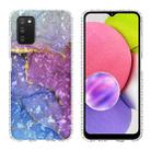 For Samsung Galaxy A03s 164mm 2.0mm Airbag Shockproof TPU Phone Case(Blue Purple Marble) - 1
