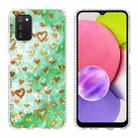 For Samsung Galaxy A03s 165.8mm 2.0mm Airbag Shockproof TPU Phone Case(Gold Heart) - 1