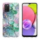For Samsung Galaxy A03s 165.8mm 2.0mm Airbag Shockproof TPU Phone Case(Ink Green Marble) - 1