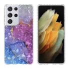 For Samsung Galaxy S21 Ultra 5G 2.0mm Airbag Shockproof TPU Phone Case(Blue Purple Marble) - 1