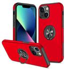 For iPhone 14 Magnetic Ring Kickstand Shockproof Phone Case (Red) - 1