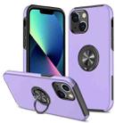 For iPhone 14 Magnetic Ring Kickstand Shockproof Phone Case (Purple) - 1