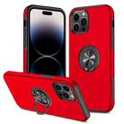 For iPhone 14 Pro Magnetic Ring Kickstand Shockproof Phone Case(Red) - 1